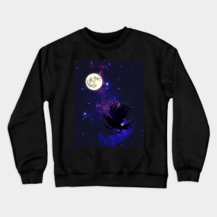 Raven and Moon (Portrait) Crewneck Sweatshirt